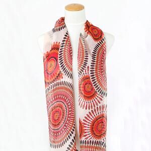 Lightweight Print Scarf | Red Multi